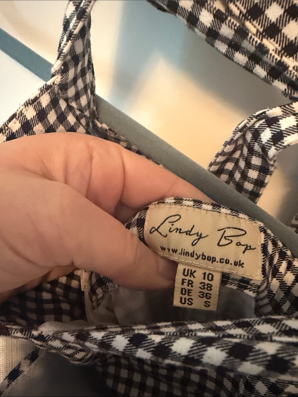 Lindy Bop Black/White Gingham Halter Dress - Picture 2 of 7